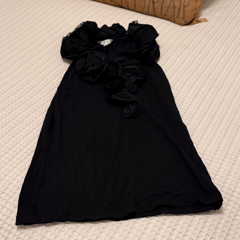 CAbi Black Ruffle Tee